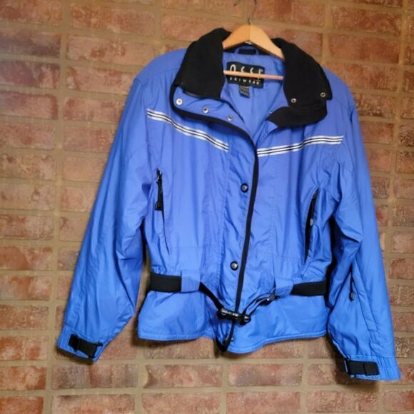 VINTAGE Ossi Skiwear Belted Ski Jacket blue size 12 - Picture 1 of 3